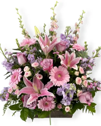 When you can't seem to find the right words, our Forever Loved Basket of fresh pink and purple flowers will bring comfort to your loved one, sending them a message of compassion, support, and love. Have Your Sympathy Flowers Delivered 7 Days a Week to Homes, Funeral Homes, and Churches in LaPorte and New Carlisle, Indiana.