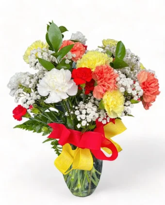 Send a Cheerful & Colorful Carnation Celebration Bouquet Today! The Perfect Birthday, Anniversary, or Mother's Day Gift this year! Carnations are a high demand flower, and fill the room with a wonderful aroma and happy vibes. Country Charm Florist Provides Fast, Local Delivery to Residential and Business Addresses in New Carlisle, Rolling Prairie, Michigan City, LaPorte County, Indiana - 7 Days a Week!