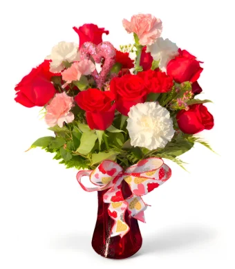 Roses and Carnations | Women's Top Choice for Valentine's Day 2024 | Fresh Flower Arrangements for All Occasions Delivered Daily to New Carlisle & LaPorte, IN.