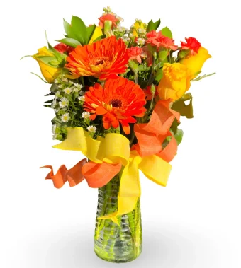 Our Sun Kissed Bouquet is Bright & Cheery for Birthdays, Anniversary, or Just Because! Send Your Loved One a Sun Kissed Bouquet in New Carlisle, Rolling Prairie, Michigan City, and LaPorte, IN. - Country Charm Floral and Gifts.