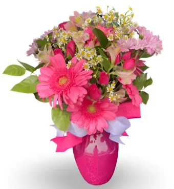 Tickled Pink Bouquet | Affordable, Vibrant, and a Perfect Gift for Mother's Day or Birthday. Fresh-Cut Flowers in Bright Pink | LaPorte Florist- Local Delivery