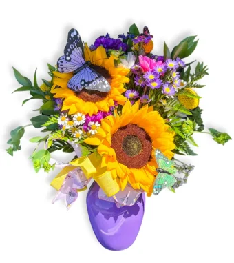 Popular Butterfly Bouquet | A Perfect Colorful Birthday Bouquet Decorated with Butterflies | Available for Same Day Delivery to LaPorte & New Carlisle, Indiana
