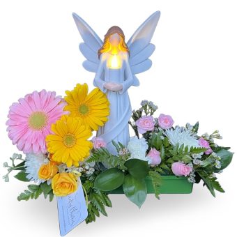 LED Angel Grace Statue | Meaningful Sympathy Gift and Keepsake, Perfect to Send Your Sympathies and Condolences to a Loved One- Leaving them with a heartfelt Angel to cherish for years to come, while bringing them comfort and peace. Send this Sympathy Gift Angel Statue 7 Days a Week to Funerals, Memorial Services, and Homes all throughout LaPorte County, New Carlisle, and South Bend, Indiana. Country Charm Floral and Gifts.