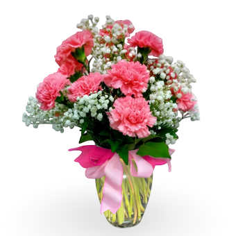 What in Carnation! This Perfect Bouquet of Vibrant Pink Carnations is a Tasteful & Affordable Fresh Flowers to Send to Anyone, Anywhere in LaPorte County, Indiana- 7 Days a Week. Country Charm Floral and Gifts, your local family owned florist shop serving LaPorte County, Indiana and surrounding areas daily.