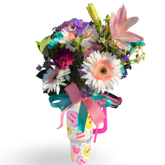 Valentine's Day Tumbler Bouquet - The perfect gift for your loved one this valentine's day, whether you're shopping for your wife, partner, or crush- or even a daughter or best friend, this is the gift that keeps on giving! In high demand, available only while supplies last! LaPorte, IN Valentine's Day Flowers